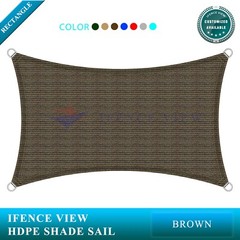 Ifenceview Brown 15’x15′-15’x48′ Rectangle Sun Shade Sail Patio Canopy Awning 48
