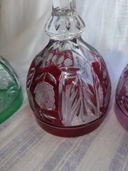 Anna Hutte Echt Bleikristall Red, Purple, Green Wine Water Goblets Set 3