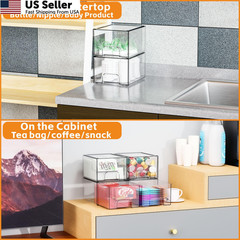 Yieach 4 Pack Clear Stackable Storage Drawers,4.4” 4 PCS, Clear-4.4 In Tall