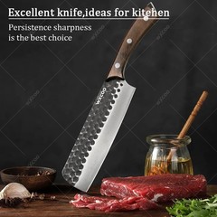 High Carbon Steel Kitchen Forged Chef Knife Butcher Boning Knife Meat Cleaver