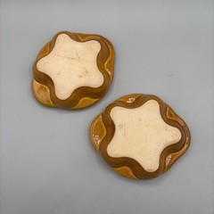 Vintage Made in France Escargot Snail Baking Dishes Set 2 Brown Ceramic Pottery