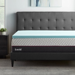 Lucid 2″ Cooling Gel with Aloe Plush Memory Foam Twin Mattress Topper Premium