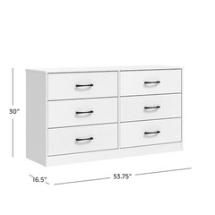 New Mainstays Ardent 6 Drawer Dresser, 53.75″ Wide, White