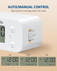 DEWENWILS 24 Hour Programmable Digital Timer Outlet,Timers for Electrical Outlet
