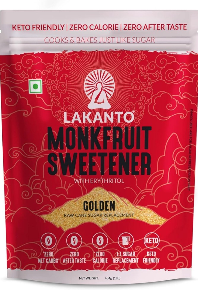 Lakanto Golden Monk Fruit Sweetener with Erythritol – Raw Cane Sugar Substitute.