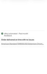 American Standard T018500.002 Edgemere Chrome Shower Valve Trim Kit (New) Qty-1