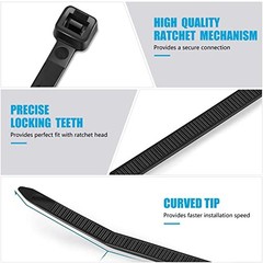 Zip Ties 14 inch (100 Pack), Black, 50lb Tensile Strength, UV 14″ (100 Pack)