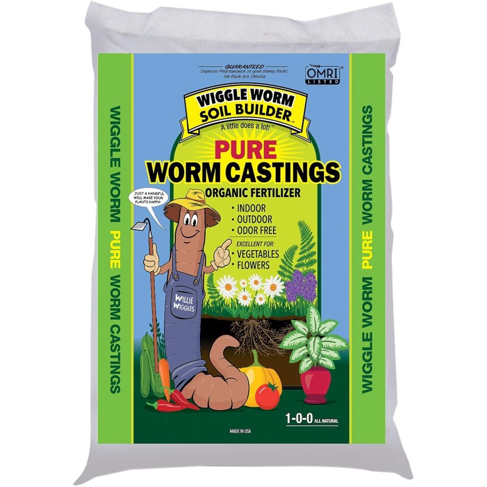 Wiggle Worm Soil Builder Earthworm Castings Organic Fertilizer, 15 lb.
