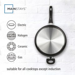 Large Deep Frying Pan With Glass Lid Non Stick Saute Fry Pan 2 Handle 4 QT