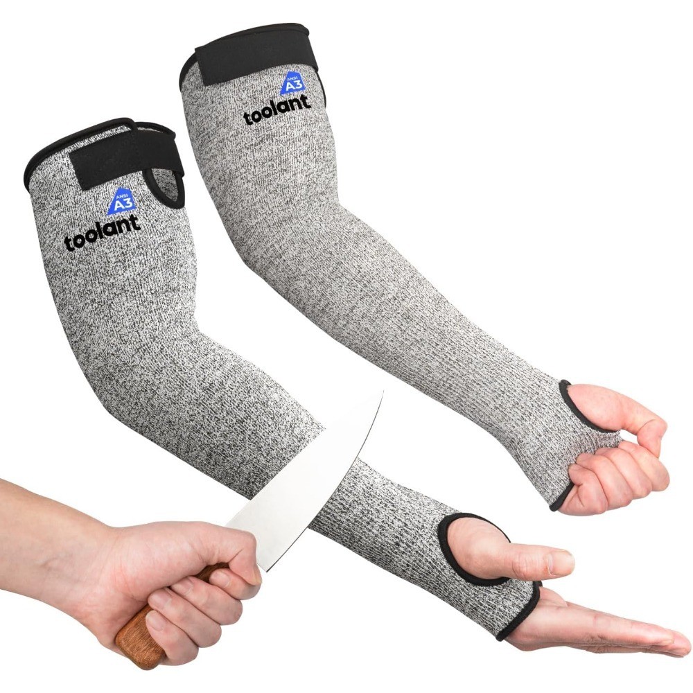 Cut Resistant Arm Sleeves with Thumb Hole, Protective Sleeves for Thin Skin
