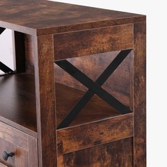 Brown Storage Cabinet with Doors & Drawers Freestanding Kitchen Pantry Cabinet