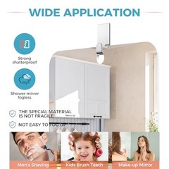 Shower Mirror Fogless, 7.8In x 9.8In Fogless Mirror for Shower, Shower Mirror
