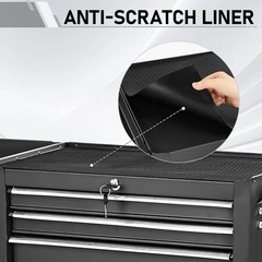 Rolling Tool Chest Tool Box with 7 Drawers & Wheels & Drawer Liners for Garage