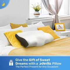 | DERILA® | Memory Foam Contour Pillow | Ergonomic Design for Neck Pain, Snoring
