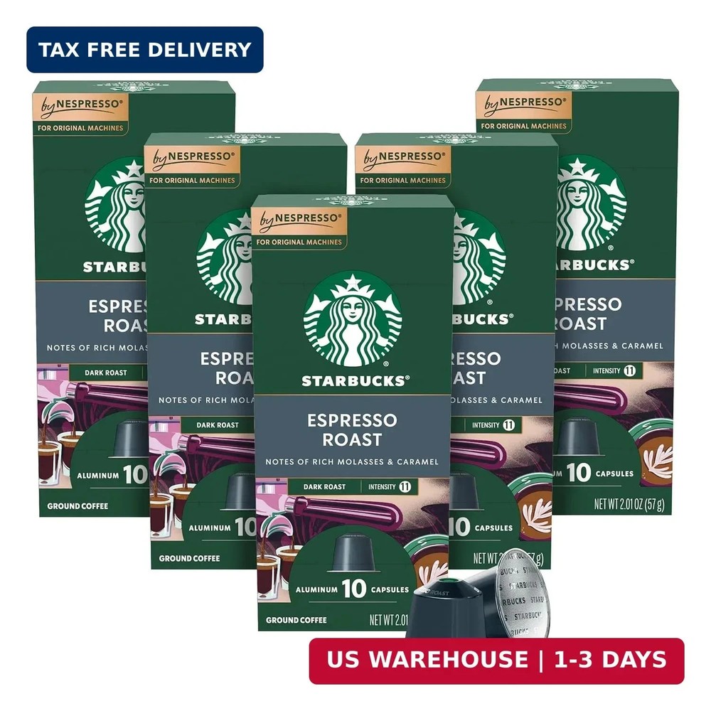 Starbucks by Nespresso Original Line Dark Roast Espresso, 50-count Espresso Pods