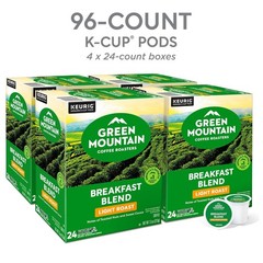 Green Mountain Coffee Breakfast Blend, Keurig K-Cup Pod, Light Roast, 96 Count