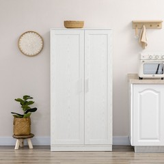 HOMCOM 63″ Kitchen Pantry Cabinet White, Refurbished