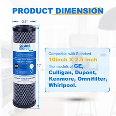 2.5″ x 10″ Whole House CTO Carbon Sediment Water Filter, GOLDEN ICEPURE, 4PACK