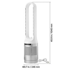 Uimoso Bladeless Tower Fan with Remote,65° Oscillation, 12-Speed Settings, White