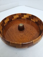 Vintage California Redwood Nut Cracker Bowl Standard Specialty Co