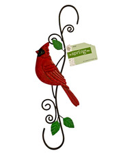 14.7″ METAL OUTDOOR CARDINAL GARDEN PORCH SPRING SUMMER ANYTIME DECOR FREE SHIP