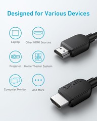 Anker HDMI Cable 8K@60Hz, Ultra HD 4K@120Hz HDMI Cord,48 Gbps Certified Ultra Hi