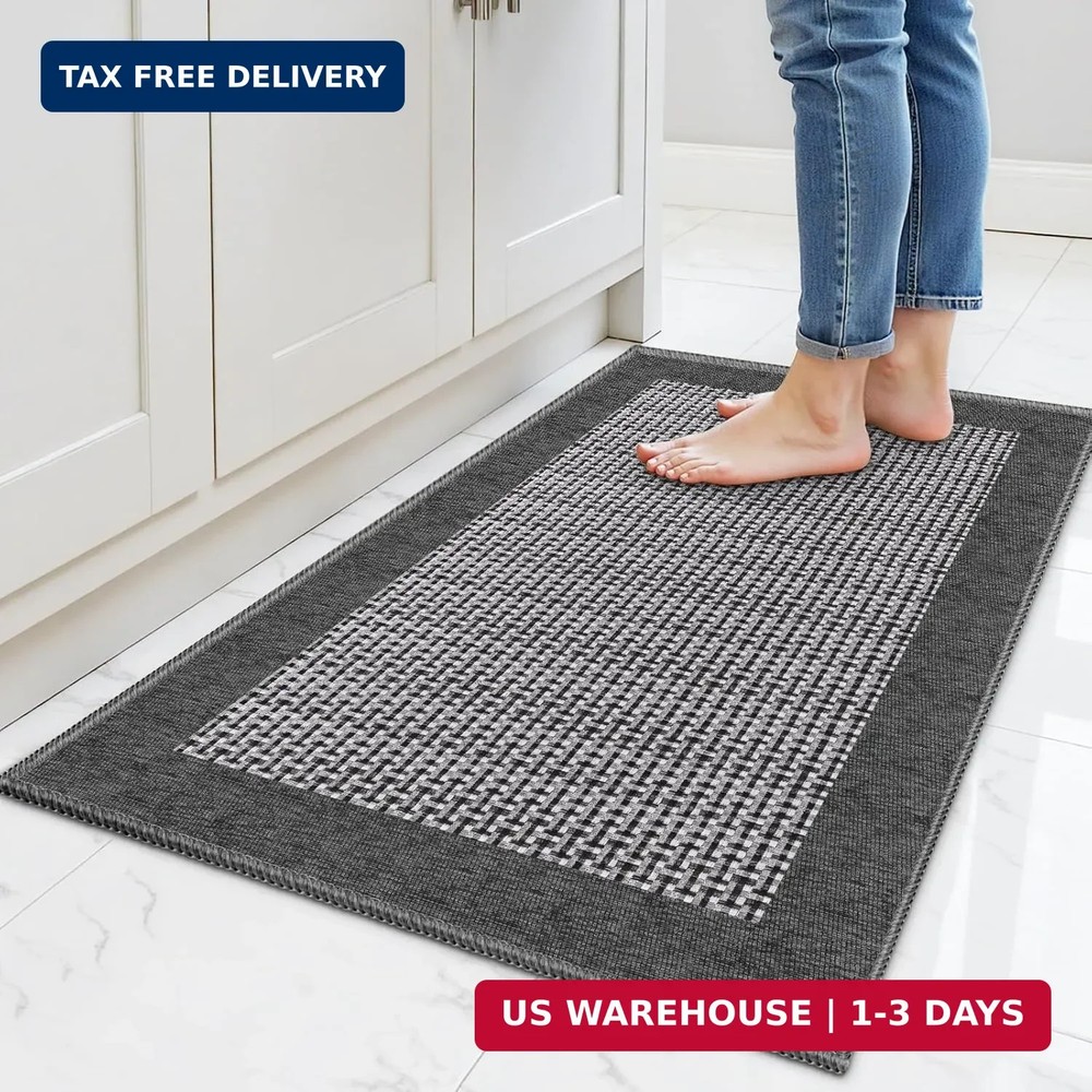 StepRite Kitchen Rugs, Kitchen Mats for Floor, 32″x20″ Non-Slip Machine-Washable