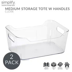 9.8 In. L X 7 In. W X 4.1 In. H 2 Pack Medium Storage Tote Bin Closet Drawer Org