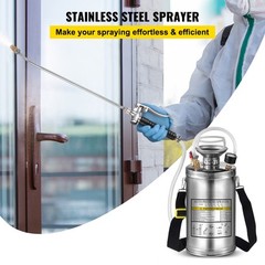 1.5Gal/6L Stainless Steel Sprayer Ground Cleaning Garden Brass Extension GREAT