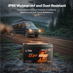 LiTime 12V 165Ah Smart Bluetooth Group31 LiFePO4 Lithium Battery For RV Marine