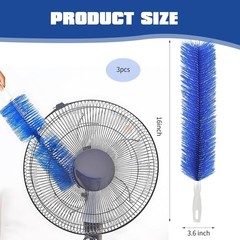 3-Pack Bendable Fan Cleaning Brush – Reusable Microfiber Duster for Fans&Curtain