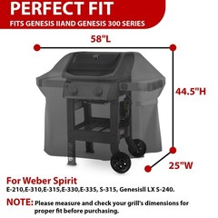 58 Inch Grill Cover for Weber 7130 Genesis II 3 Burner, LX 300 Series Grills,…