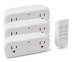 Commercial Electric Wireless Indoor Remote Control AC/DC Adapter, White(3-Pack)