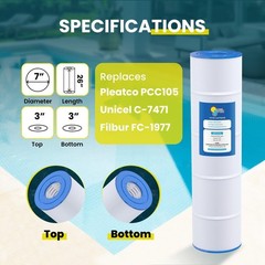 In The Swim Standard Pool Filter Cartridge 4-Pack Replacement for Pentair Clean