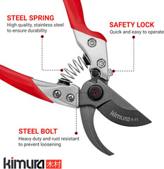 ® 8″ Pro Bypass Pruning Shears, Heavy Duty Japanese SK5 Steel Blades, 1 Inch Cut