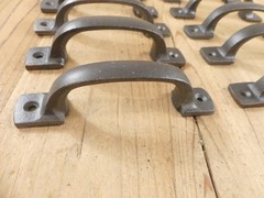 12 Cast Iron Kitchen Cabinet Handles *SOME RUST* Drawer Pulls Nickel Silver Door
