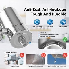 Waterdrop WD-FC-06 Stainless-Steel Faucet Water Filter,Tap Water Filter,1 Filter