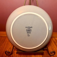 Over & Back Yes Let’s Set Of 3 Dinner Plates 10.5” Gray Stoneware Speckled