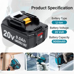 2 PACK 9.0 AH Lithium Battery For Makita 18V BL1830 BL1850 BL1860 BL1860B