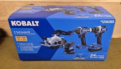 Kobalt 4 Tool Combo Kit 4-1/2″ Compact Circular Saw Sander Drill Driver Impact