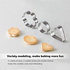 Cookie Cutters Set Stainless Steel Small Biscuit Cutter Flower Round Square