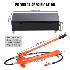 20 Ton Portable Hydraulic Jack Kit with 4.6ft Hose & Case