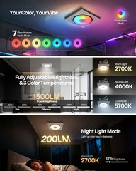 AutoFlow Bathroom Exhaust Fan with RGB Light & Humidity Sensor (30-110-160CFM)