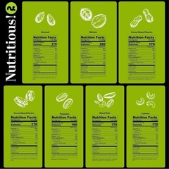Nuts Gift Basket in Green Box Packaging (7 Piece Assortment, 1 LB)