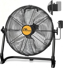 Floor Fan 12″ For Dewalt 20V Max Battery W/AC Adapter High Velocity Cooling Fan