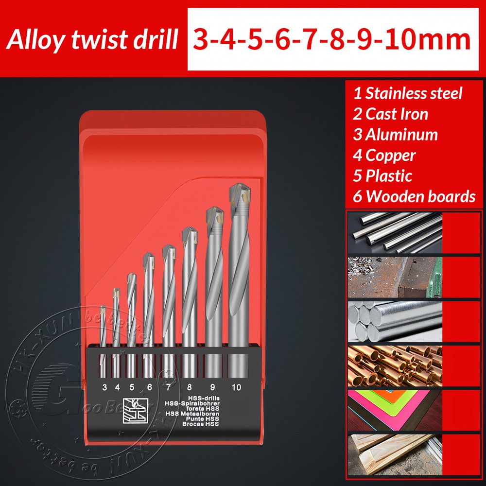 Stainless Steel Solid Carbide Carbide Tip TCT Drill Bits Twist 3mm-16mm