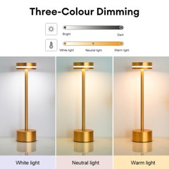 Cordless Table Lamp Portable Battery Powered LED Desk Lamps USB Rechargeable US