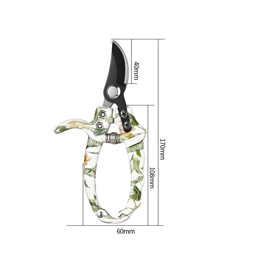 Garden Pruning Shears SK5 Black Blade Curved Straight Stainless Scissors