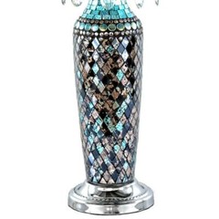 River of Goods Table Lamp Glorias Crystal Beaded Shade Mosaic Base 24.25 in. H