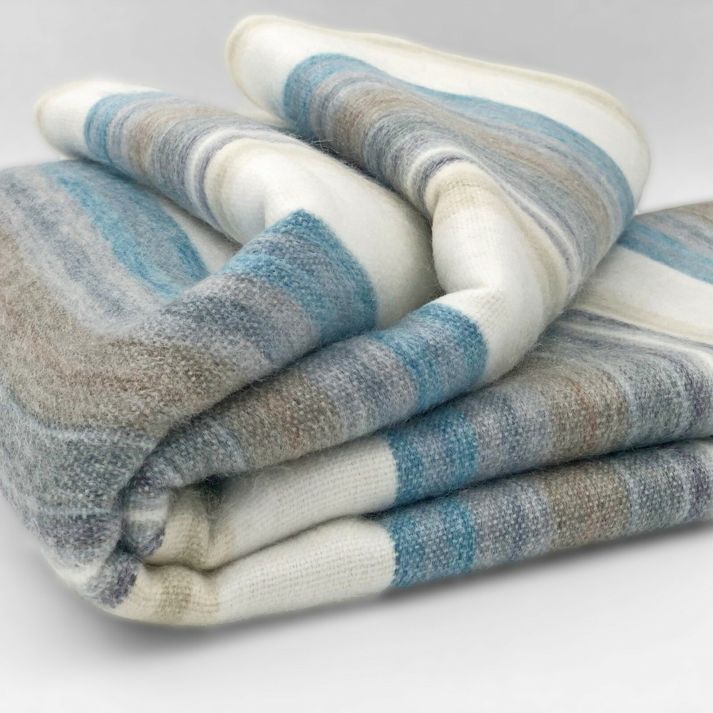 SOFT & WARM STRIPED ALPACA LLAMA WOOL BLANKET THROW 95″x65″ QUEEN BED SOFA COUCH